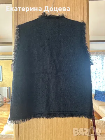 Черен елек, тип Шанел, снимка 2 - Елеци - 49508906