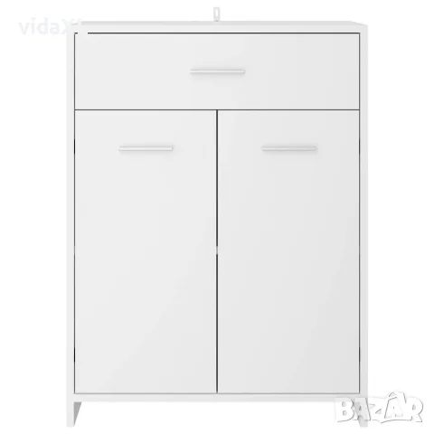 vidaXL Шкаф за баня, бял, 60x33x80 см, инженерно дърво, снимка 5 - Шкафове - 56147844