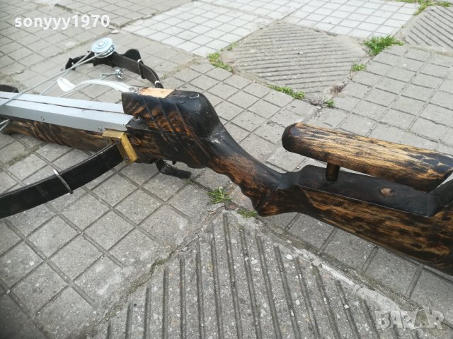 арбалет дърво/метал-84х52см-антик 0903211756, снимка 5 - Антикварни и старинни предмети - 32098168