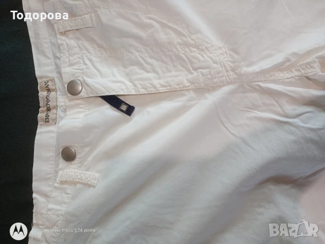 бял мъжки панталон Emporio Armani , снимка 9 - Панталони - 51368503