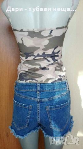 Дънкови панталонки с накъсан ефект🍀❤S/M,M❤🍀арт.494, снимка 2 - Къси панталони и бермуди - 36659573