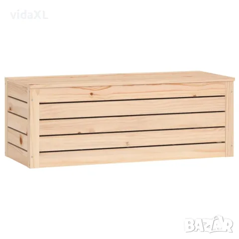 vidaXL Кутия за съхранение, 89x36,5x33 см, борово дърво масив, снимка 4 - Скринове - 56147937