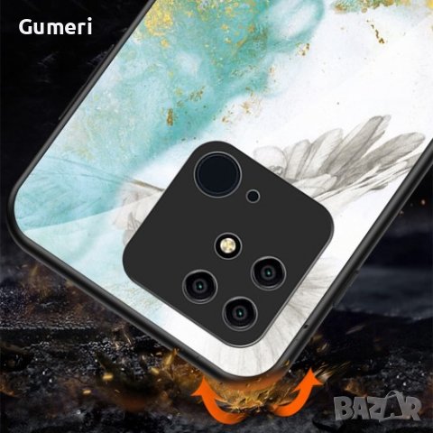 Xiaomi Redmi 10C - Хибриден Стъклен Кейс - Мрамор, снимка 10 - Калъфи, кейсове - 37251525