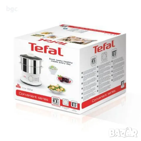 НОВ Уред за готвене на пара Tefal VC145130, 900W, 6 л, 60-минутен таймер с автоматично спиране, Съвм, снимка 7 - Уреди за готвене на пара - 49447319