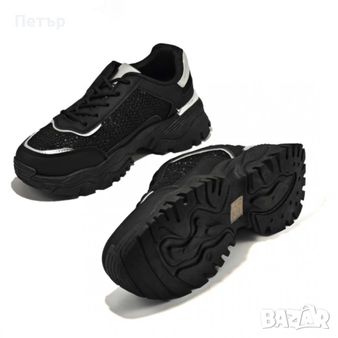 ДАМСКИ МАРАТОНКИ В ЧЕРЕН ЦВЯТ код234, снимка 3 - Маратонки - 54341814