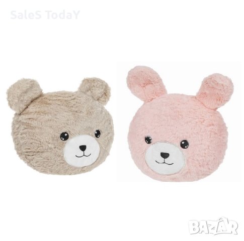 Възглавница, Декоративна, Детска, Розово зайче, 28x28см, снимка 4 - Възглавници - 42609531