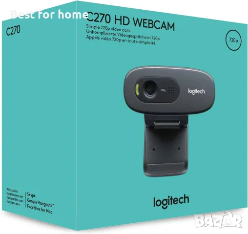 Уеб камера Logitech C270 HD - черна, снимка 8 - Камери - 49150047