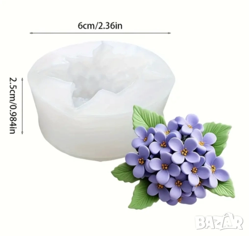 Молд цвете 6 см, снимка 6 - Форми - 50479650