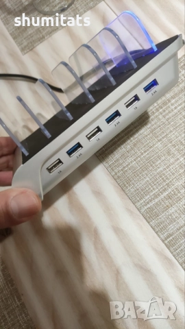 Зарядна станция за 6 телефона/таблета/ и др. 5V 10,2 A 51W, снимка 5 - Оригинални зарядни - 52793078
