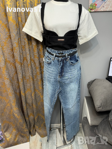 Дънки с широк крачол, снимка 2 - Дънки - 44685815