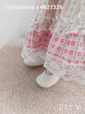 Винтидж порцеланова кукла като ново, ръчна изработка колекционерска, снимка 10 - Декорация за дома - 52155616