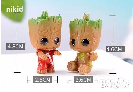 4 бр Пазители на Галактиката Marvel Guardians of the Galaxy Groot Груут пластмасова фигурка играчка , снимка 2 - Фигурки - 32203462