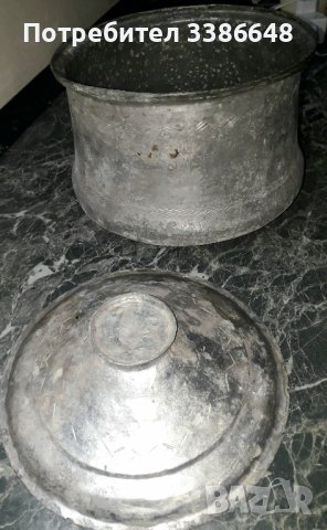 стар бакър с капак за декор, снимка 4 - Антикварни и старинни предмети - 42228085