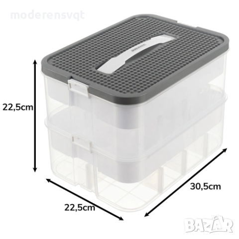 Пластмасова Кутия за Играчки, Лего, Конструктор на 2 Нива, снимка 4 - Конструктори - 52278336