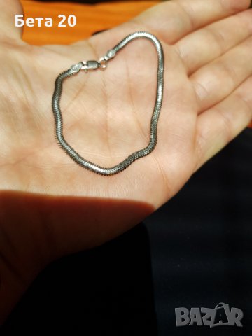 Сребърна гривна змийска плетка, сребро 925, италианска сребърна гривна, снимка 4 - Гривни - 35004260