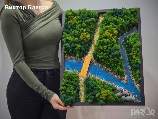 Картина от скандинавски мъх и епоксидна смола, снимка 10 - Картини - 53878637