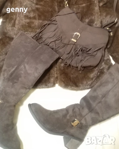 Нови ботуши 40н и чанта, цената е обща 29€, снимка 2 - Дамски ботуши - 54353965