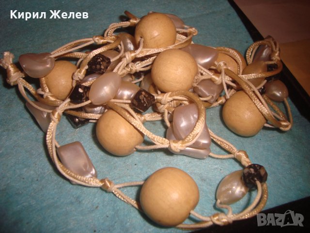 ХИПИ СТИЛ ДЪРВО КРИСТАЛ и КАТАЛИН ХЕНД-МЕЙД ОГЪРЛИЦА ПЕРЛЕН ТИП 27012 , снимка 5 - Колиета, медальони, синджири - 35078952