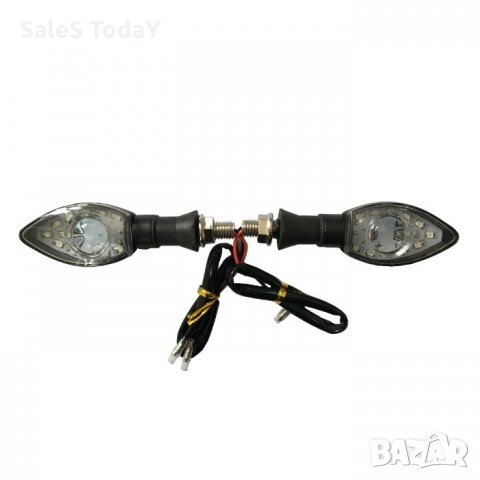 Диодни LED мигачи за мотор , 12V, комплект мигачи за мотоциклет или скутер, бял, снимка 4 - Аксесоари и консумативи - 32064497