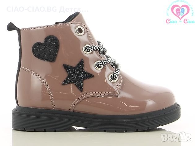 №20-№26, Бебешки боти за момиче КОРТИНА цвят капучино с цип и връзки