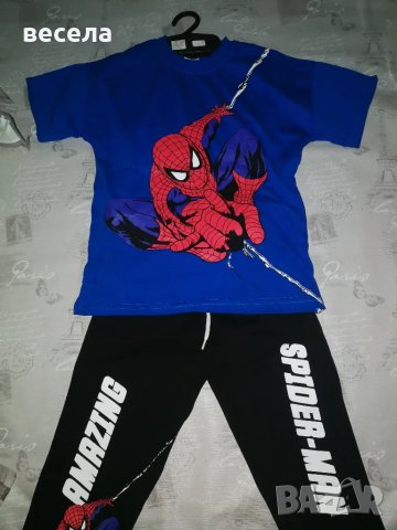 комплект спайдермен, памучна фанелка и панталон