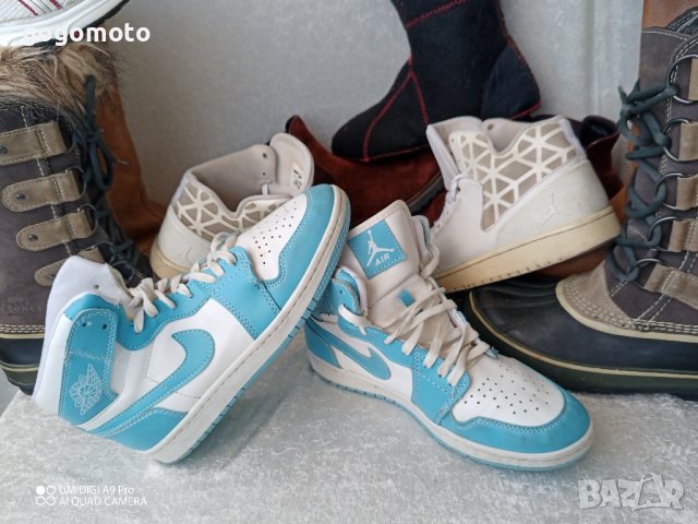 Nike® AIR Jordan® унисекс маратонки кецове баскет кецове, синьо белите Nike® AIR Jordan®, 39 - 40, снимка 12 - Маратонки - 44244312