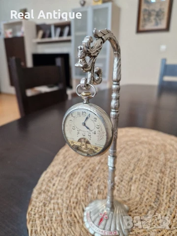 Рядък антикварен колекционерски швейцарски джобен часовник Hebdomas , снимка 5 - Антикварни и старинни предмети - 50976657