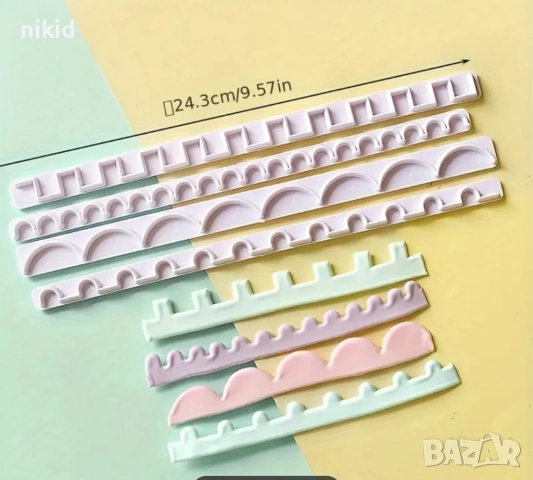 2 вид вълни стълбички къдрици резци резец контури кант борд за торта / фондан украса