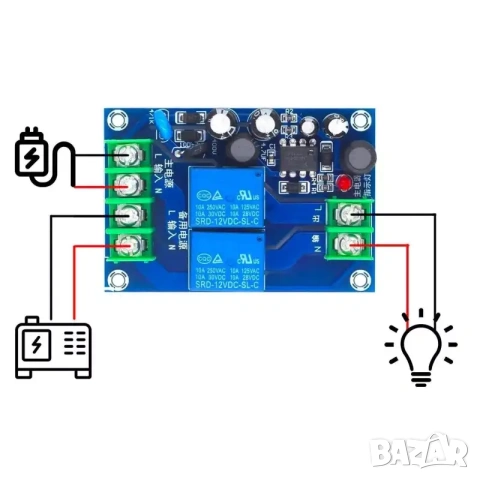 YX-Q01 Автоматичен авариен превключвател с реле AC 230V