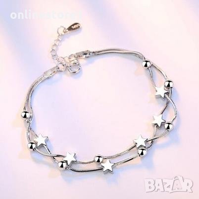 Сребърна гривна - Звезди и топчета 925 печат сребро GR111