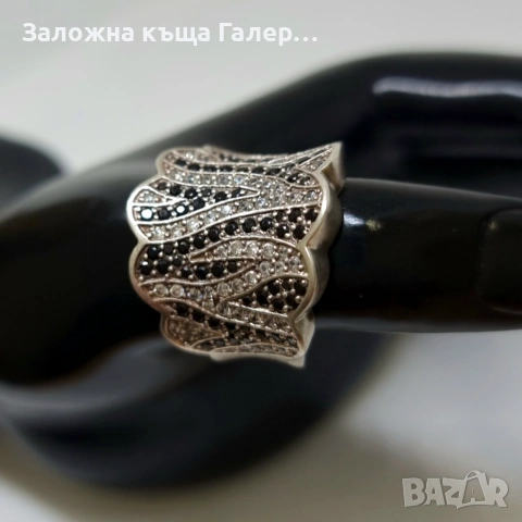 Сребърен пръстен 925 с фианити – 9,43г, снимка 8 - Пръстени - 54279712