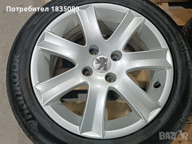 Лети джанти 16ки 4х108 Peugeot + летни гуми 195/55/16 Hankook, снимка 5 - Гуми и джанти - 52513582