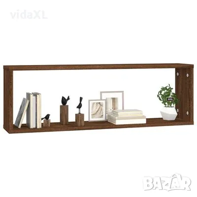 vidaXL Стенни рафтове, 2 бр, кафяв дъб, 80x15x26,5 см, инженерно дърво(SKU:815921), снимка 3 - Други - 49370011