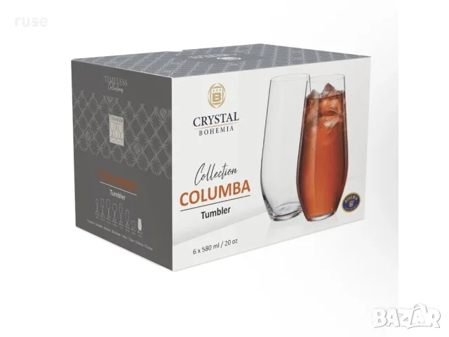 НОВИ! Чаши за вода 6 броя Bohemia Columba 580мл
