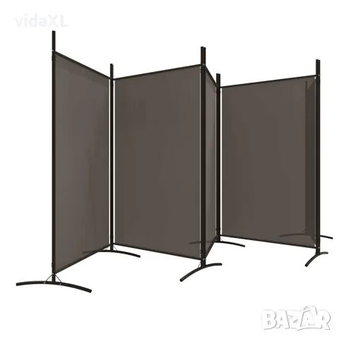 vidaXL Параван за стая, 6 панела, антрацит, 433x180 cм, тексти5, снимка 4 - Паравани - 56147214