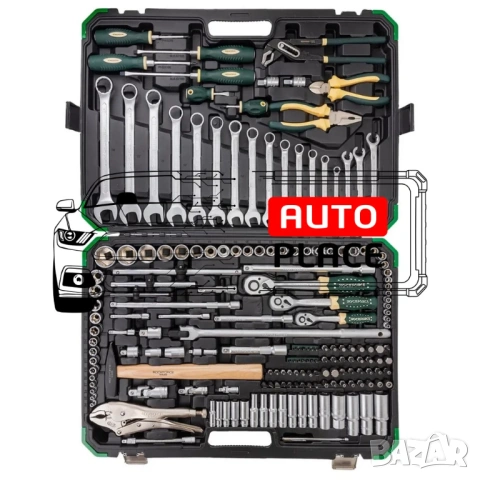 Гедоре 180 + 2 части 1/4″, 3/8″, 1/2″ RockForce, снимка 3 - Гедорета - 53909220