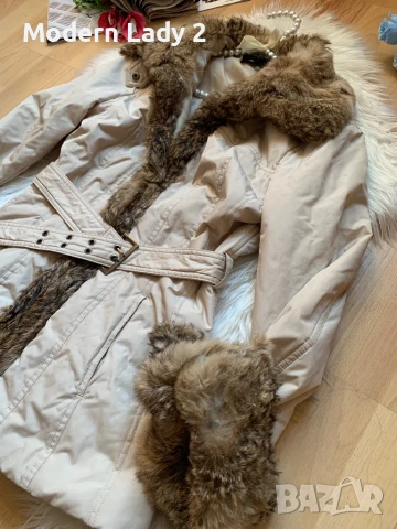 Бежова парка Зара, снимка 3 - Якета - 51001251