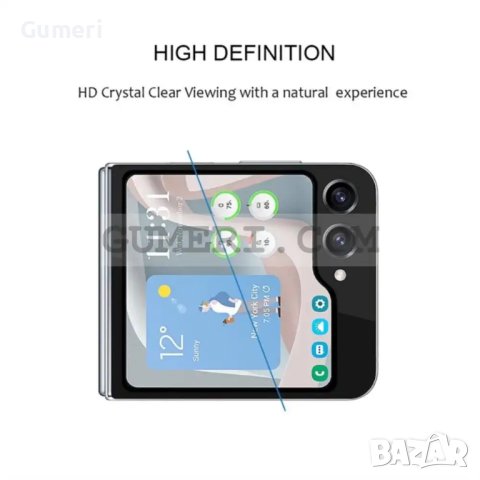 Samsung Galaxy Z Flip5 5G Стъклен Протектор За Целия Дисплей, снимка 3 - Фолия, протектори - 42209253