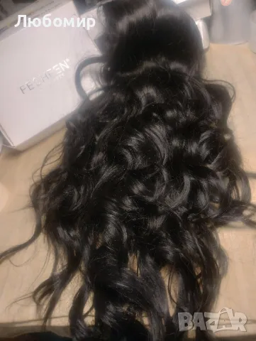Дълга черна перука 22