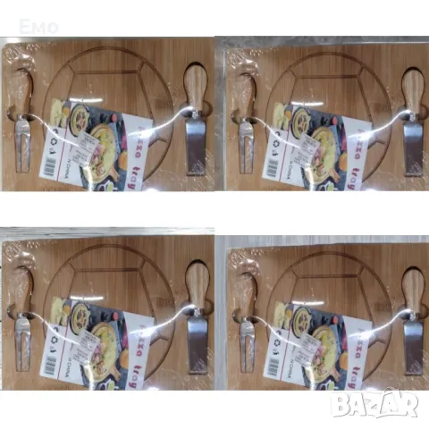 Дъска за пица с 2 прибора 29.5 x 19.5 x 1.5 см