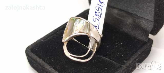 Сребърен пръстен с Опал-2,73гр/925, снимка 2 - Пръстени - 44476858
