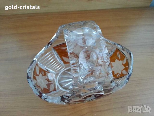 Кристална кошница купа цветен кристал, снимка 14 - Антикварни и старинни предмети - 29702522