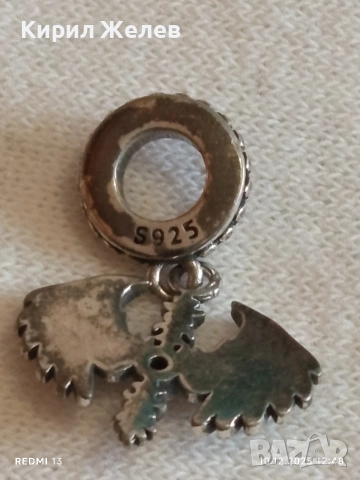 Сребърен талисман МАГИЯ елегантен стилен дизайн 52430, снимка 6 - Колиета, медальони, синджири - 52720014