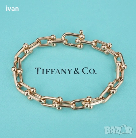 гривна Tiffani 18к позлата в кутия 15 см, снимка 5 - Гривни - 53344041