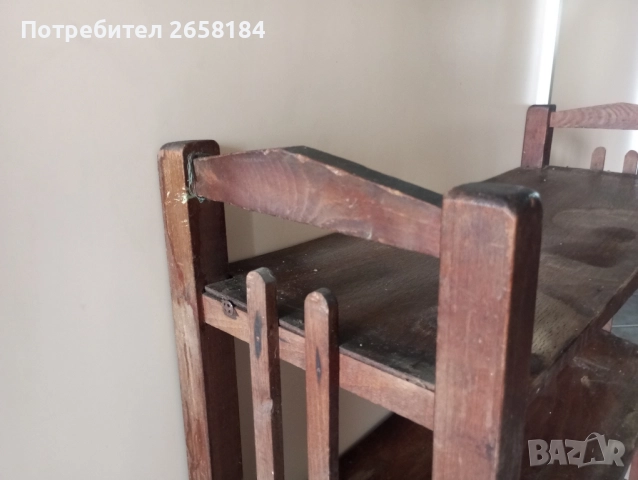 Етажерка, дървена, антикварна, вис.105см, шир.69см, снимка 5 - Антикварни и старинни предмети - 52560059