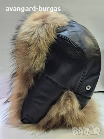Мъжка шапка естествена кожа Вълк -206, снимка 2 - Шапки - 52205699