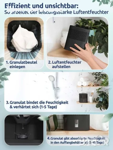 BonAura AirOne Lite Влагоуловител без Ток – до 23m², 1L, с Гранули, снимка 4 - Влагоабсорбатори и влагоуловители - 56022189