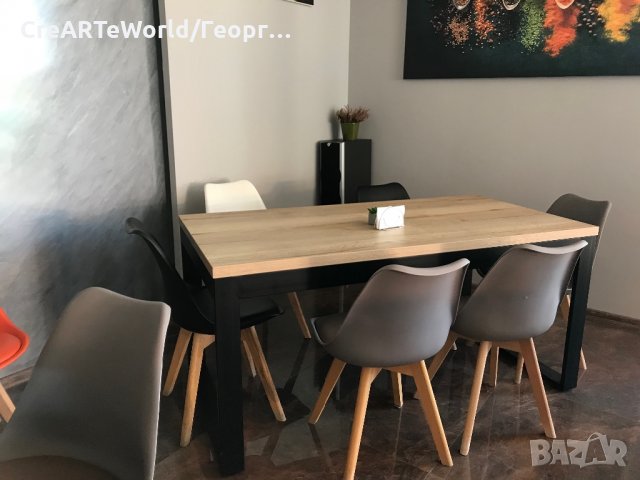 Трапезна маса масив Скандинавски стил / Рустик стил, снимка 8 - Маси - 30484633