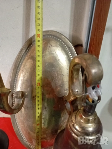 масивен бронзов аплик за стена арт деко, снимка 2 - Лампи за стена - 29237398