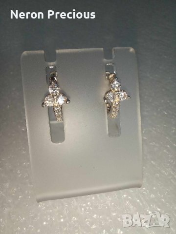 Сребърни обеци с камъни, снимка 1